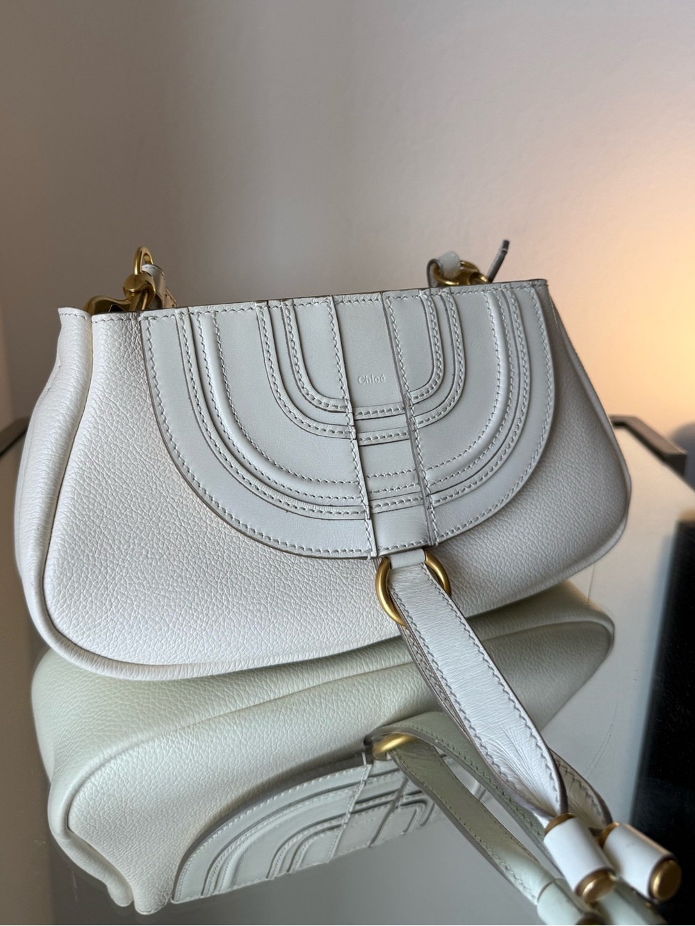 Chloe Marcie Baguette Leather Cross-Body Bag - Picture 9 of 16